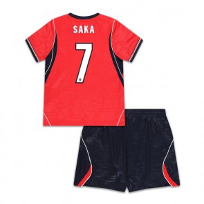 England Bukayo Saka #7 Bortaställ Barn VM 2026 Kortärmad (+ Korta byxor)
